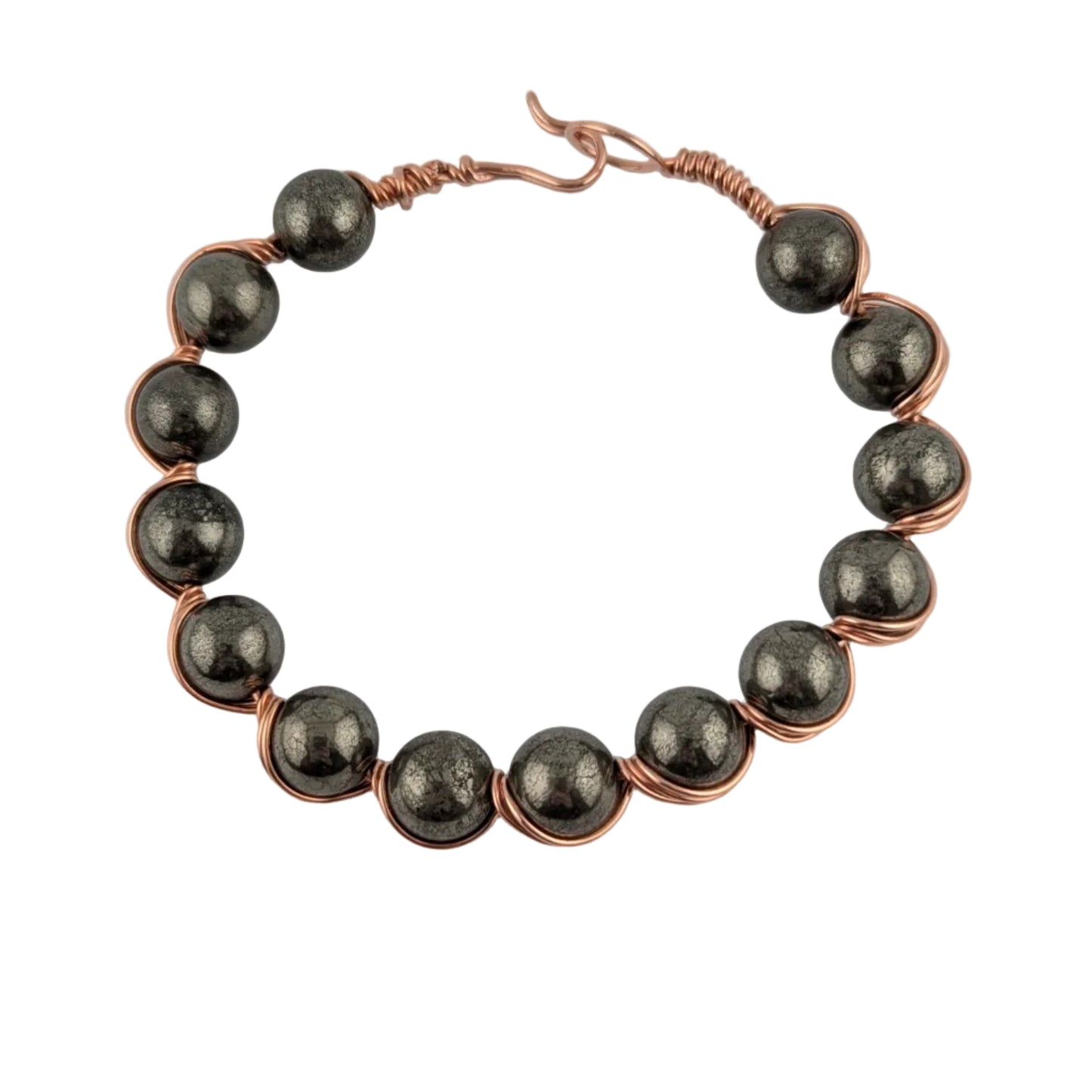 Pyrite Copper Bracelet - Bead Twist
