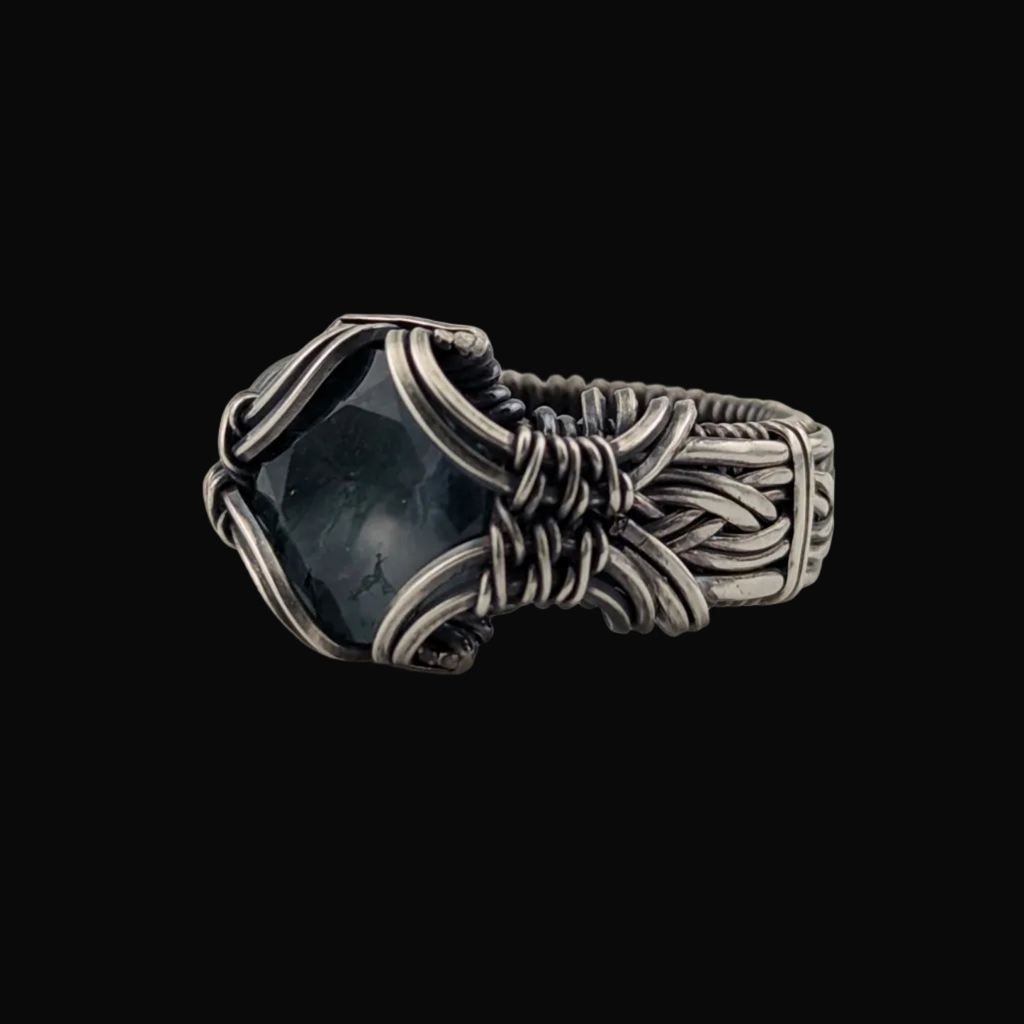 Moss Agate Sterling Silver Size 5
