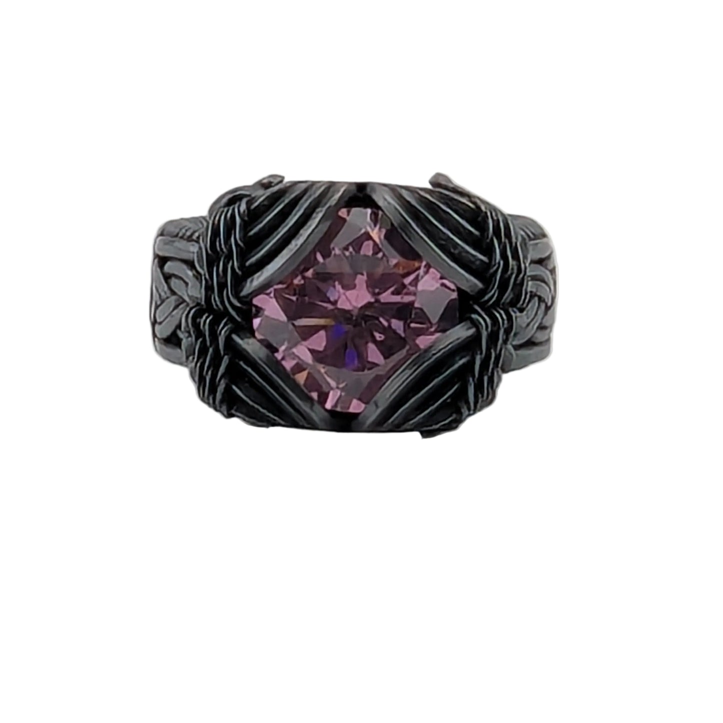 Pink CZ Copper Brilliant Ring - Size 6.5