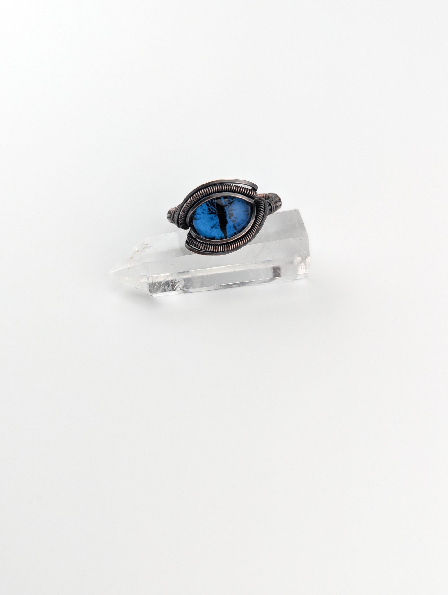Deep Blue Dragon Eye- Elegant Ring - Size 11