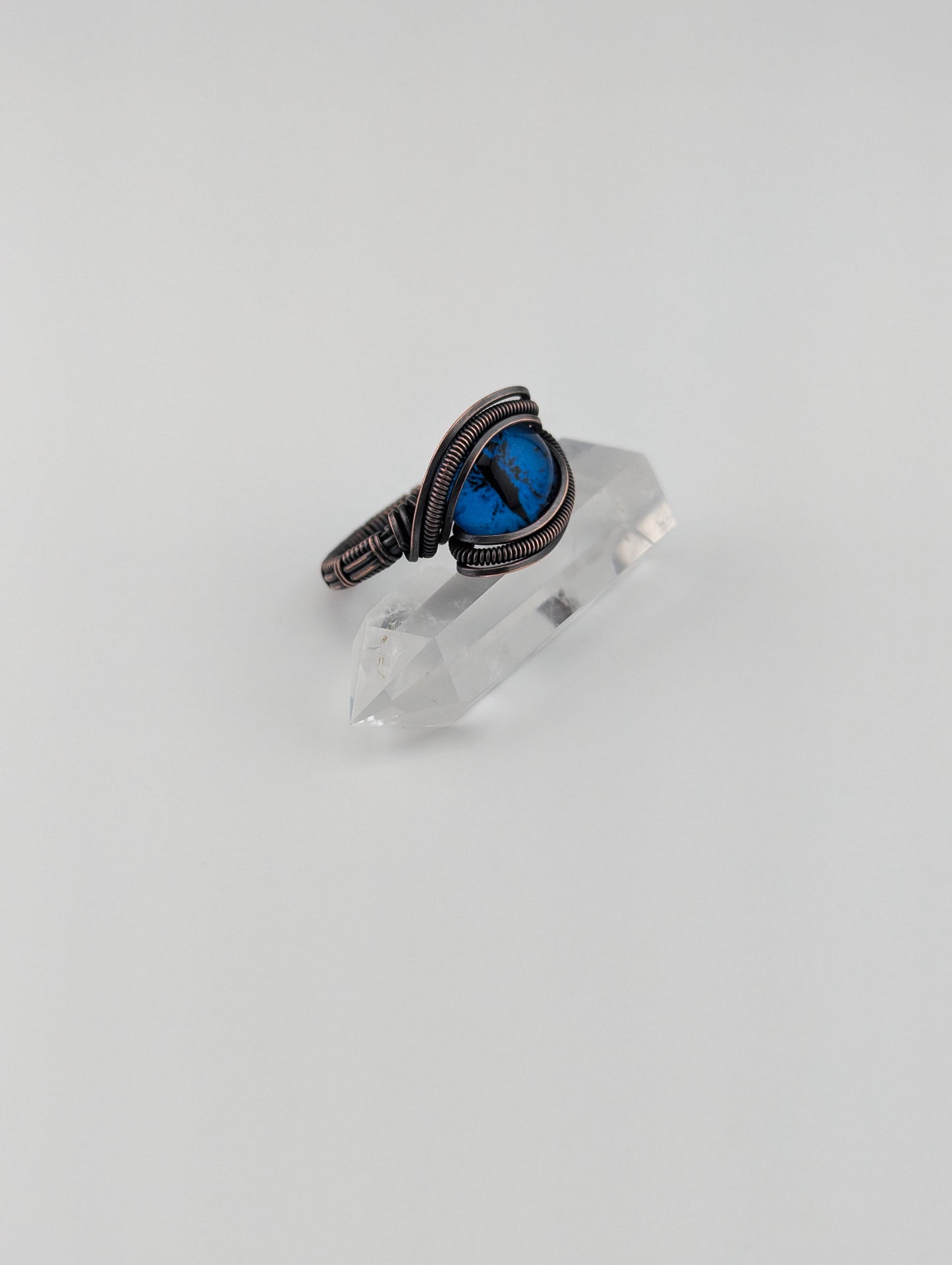Deep Blue Dragon Eye- Elegant Ring - Size 11