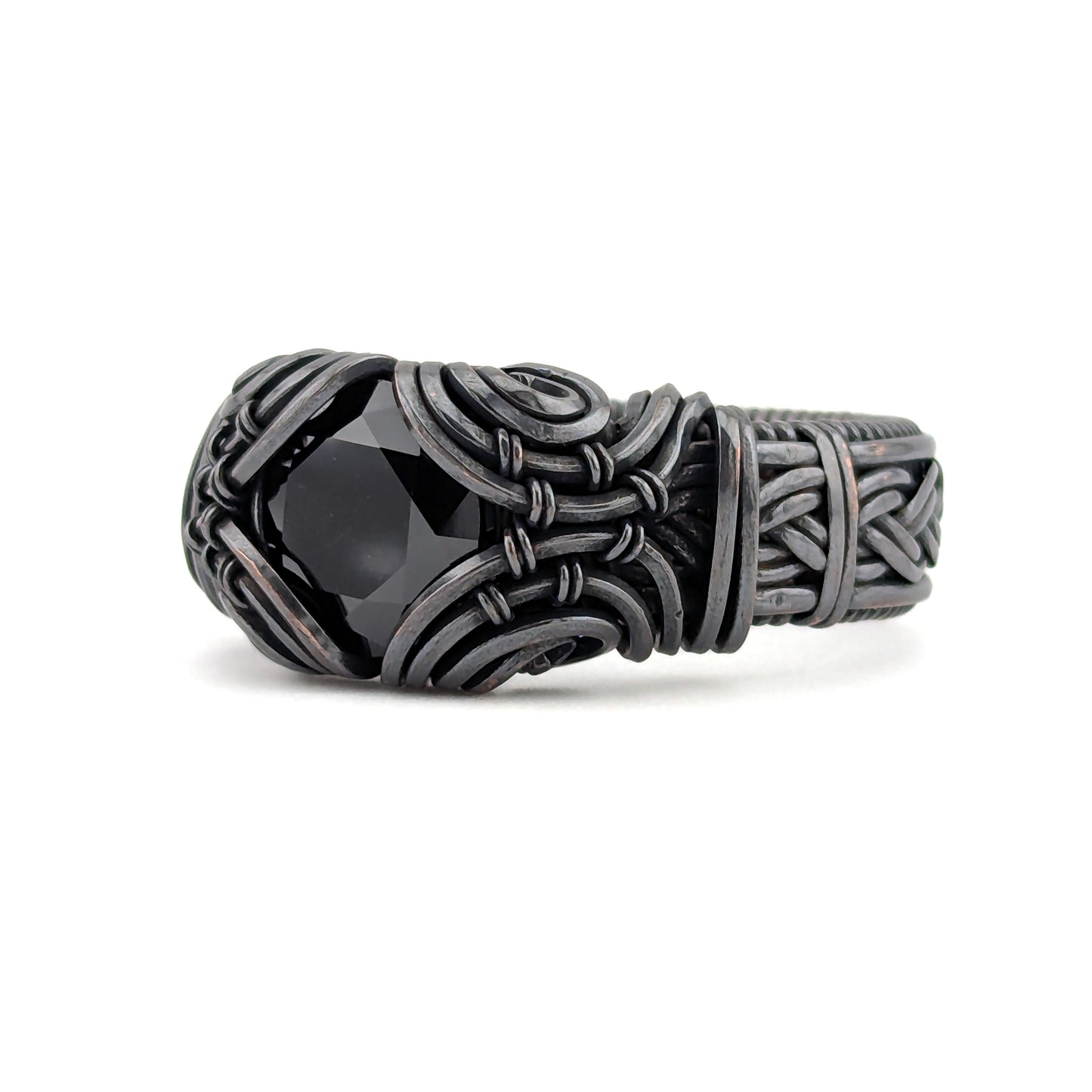 Black CZ - Brilliant Copper Ring - Size 14.5