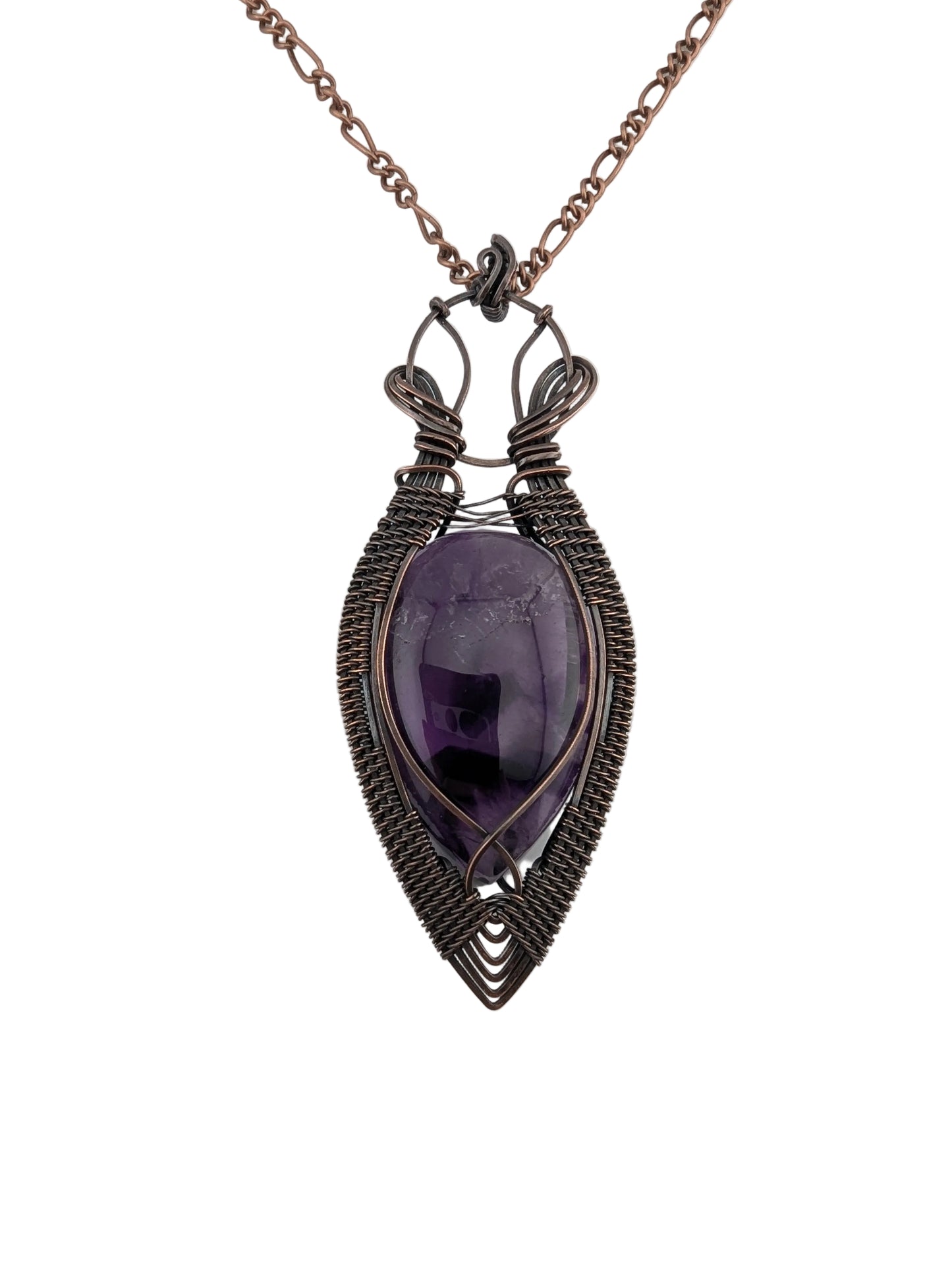 Trapiche Amethyst Copper Pendant - “The Royal Seer”