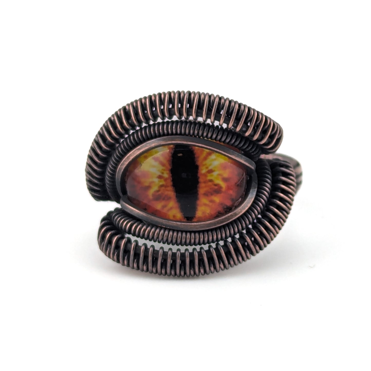 Fiery Red Dragon Eye - Magnificent Ring - Size 7.25