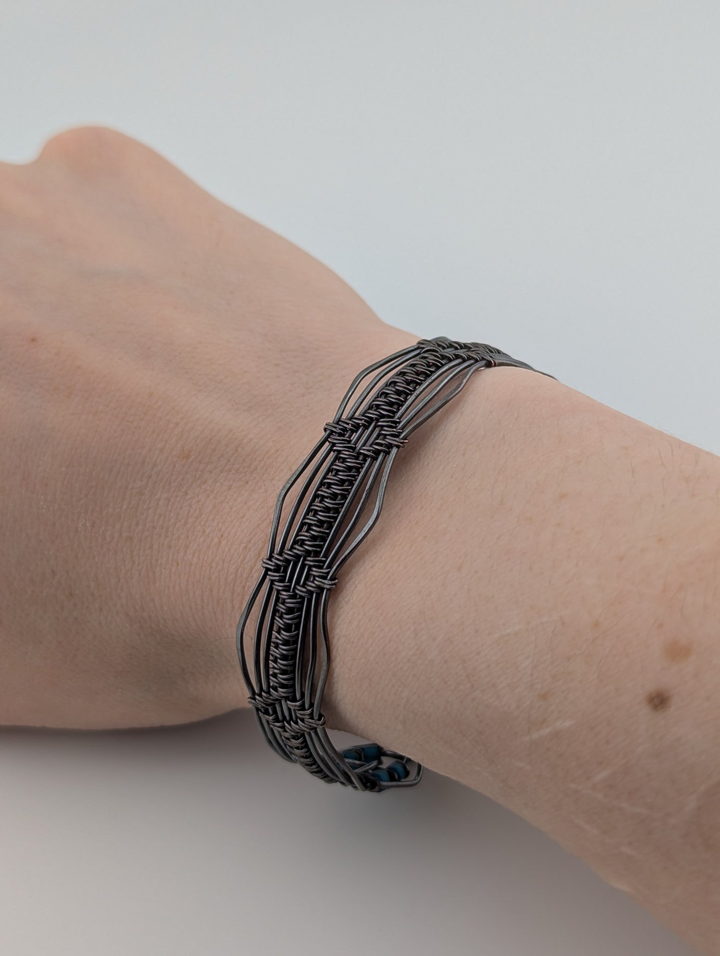 "Aztec Lines" Small Copper Bracelet