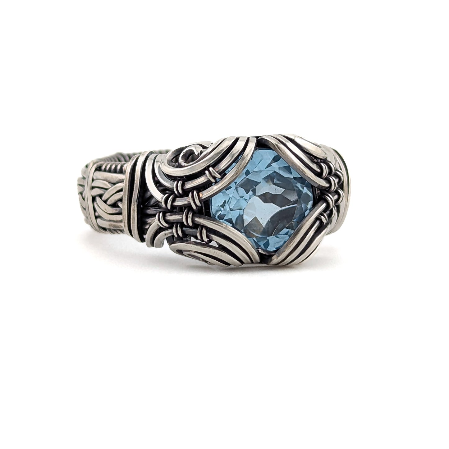 Blue Topaz - Brilliant Sterling Silver Ring - Size 10.5