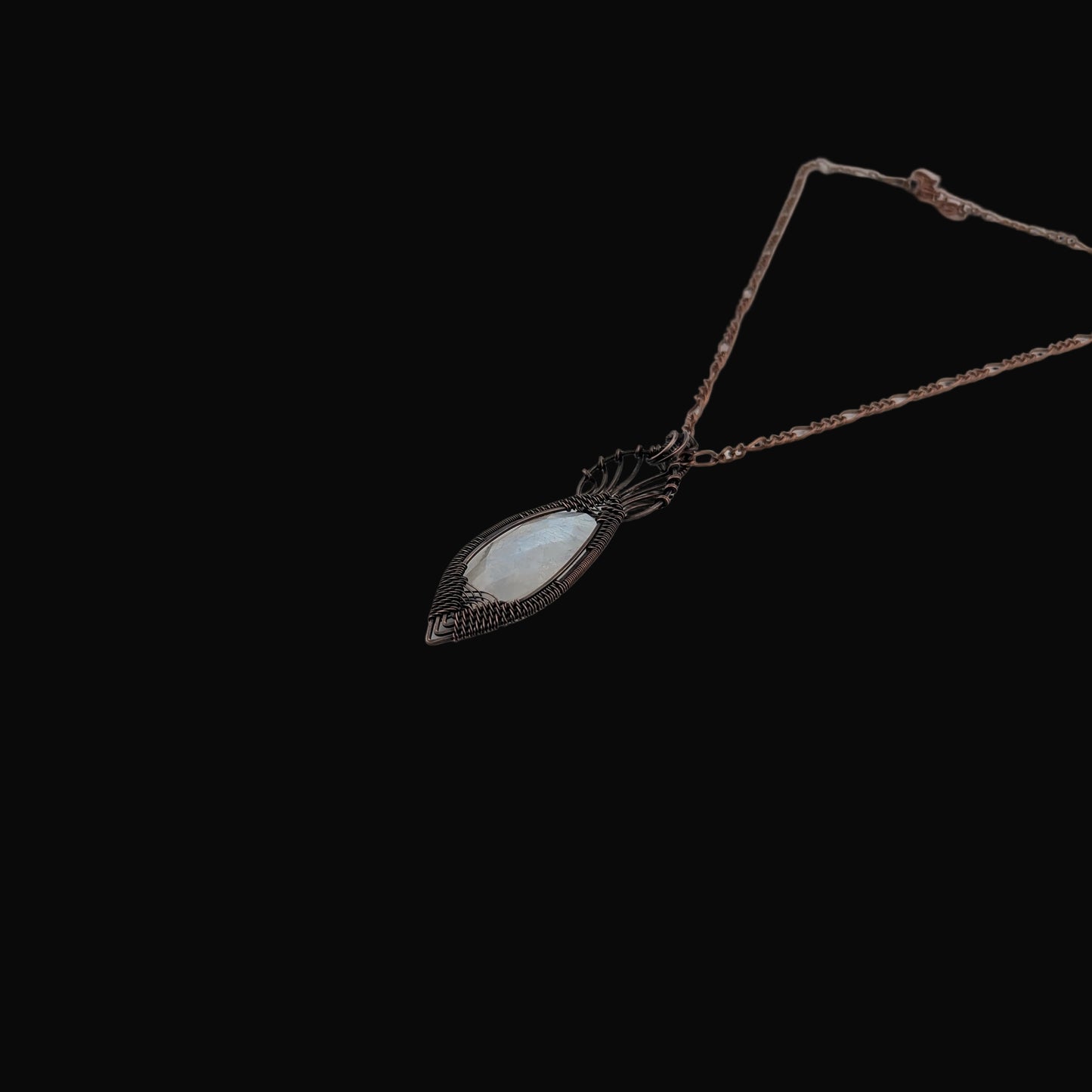 Moonstone Copper Pendant - “Lunar Wings”