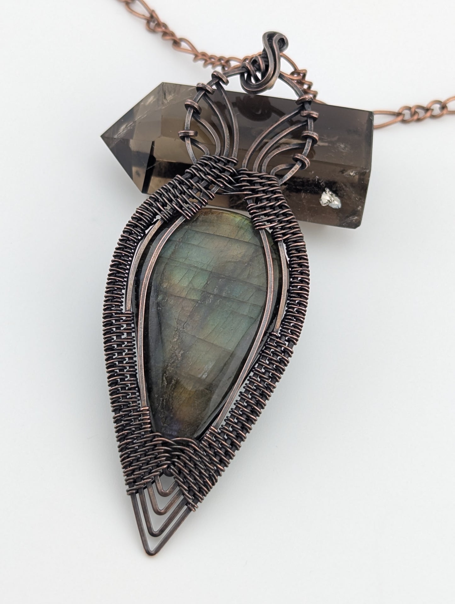 Labradorite Copper Pendant - “Angelic Dusk”