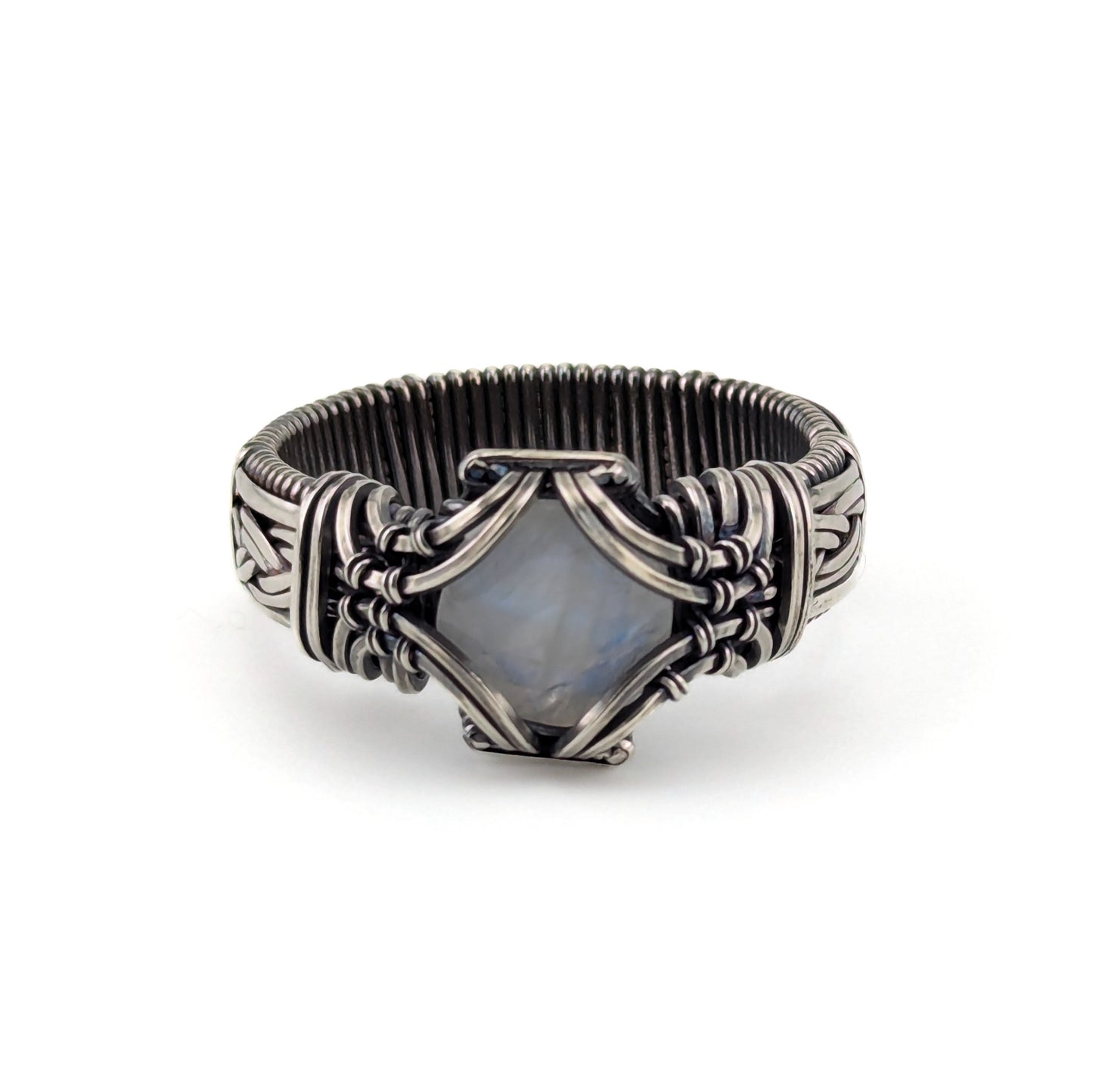 Moonstone Brilliant Sterling Silver Ring - Size 12.5