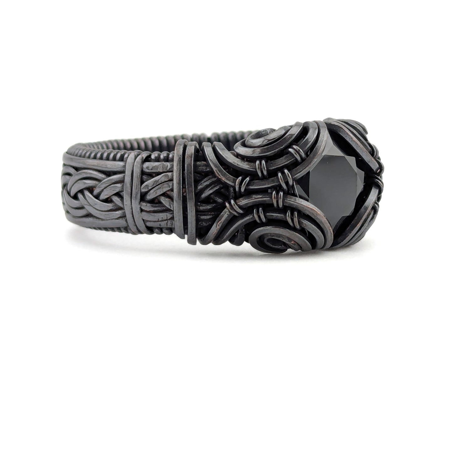 Black CZ - Brilliant Copper Ring - Size 14.5