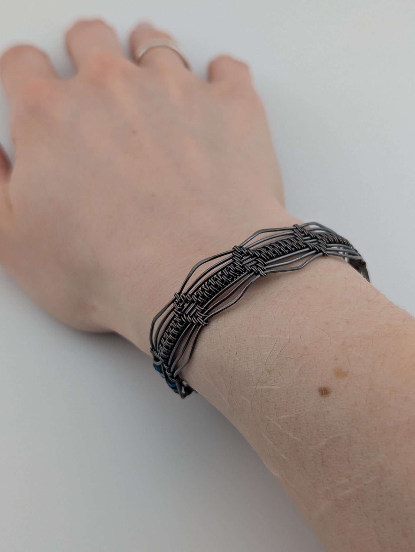 "Aztec Lines" Small Copper Bracelet