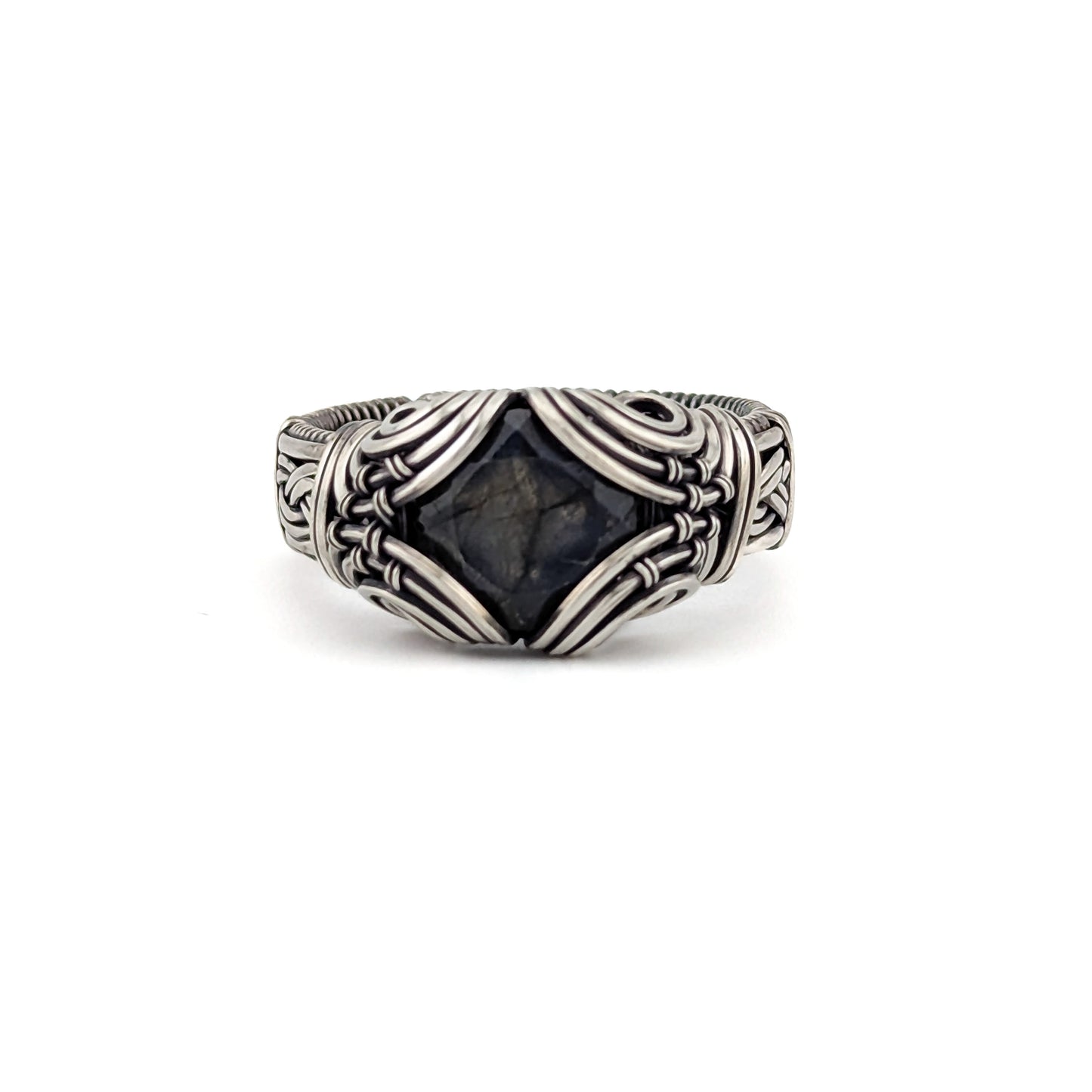 Blue Labradorite - Brilliant Sterling Silver Ring - Size 11.5