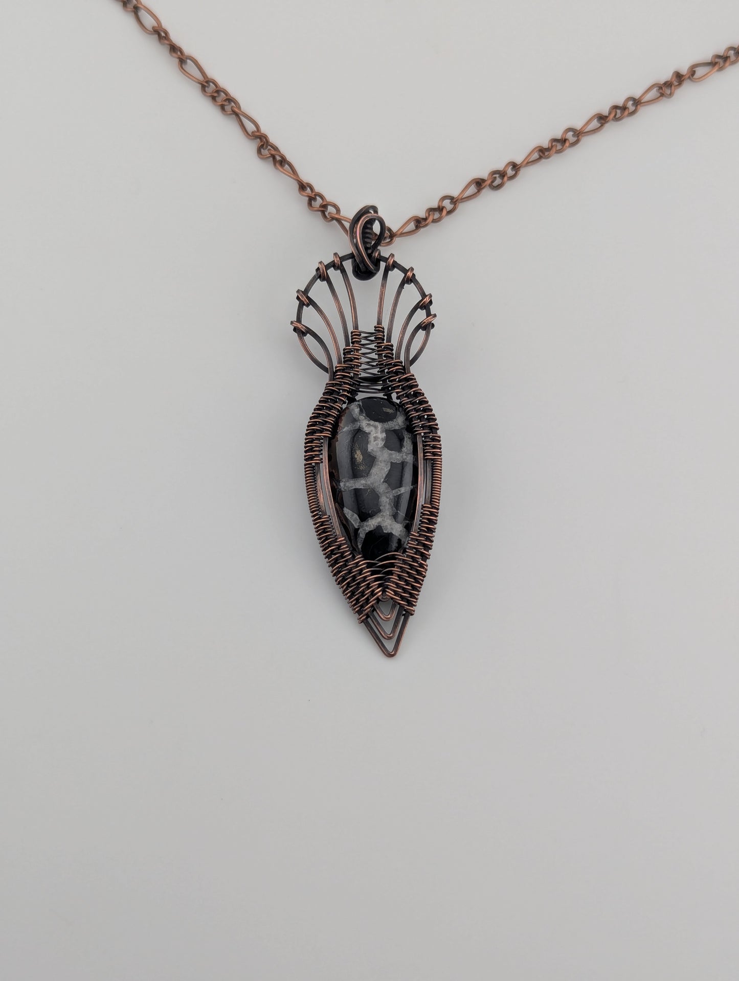 Septarian Copper Pendant - “Shattered Sky”