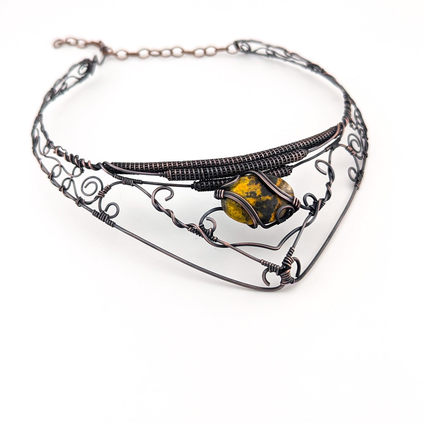Bumblebee Jasper Copper Collar - "Belle et la Bete"