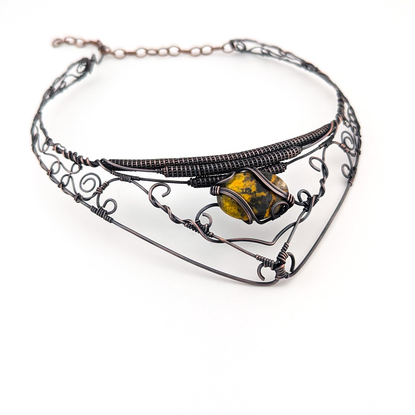 Bumblebee Jasper Copper Collar - "Belle et la Bete"