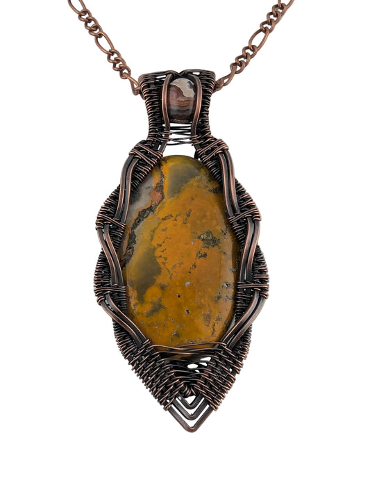 Bumblebee Jasper and Crazy Lace Agate - Copper - "Solar Forge"
