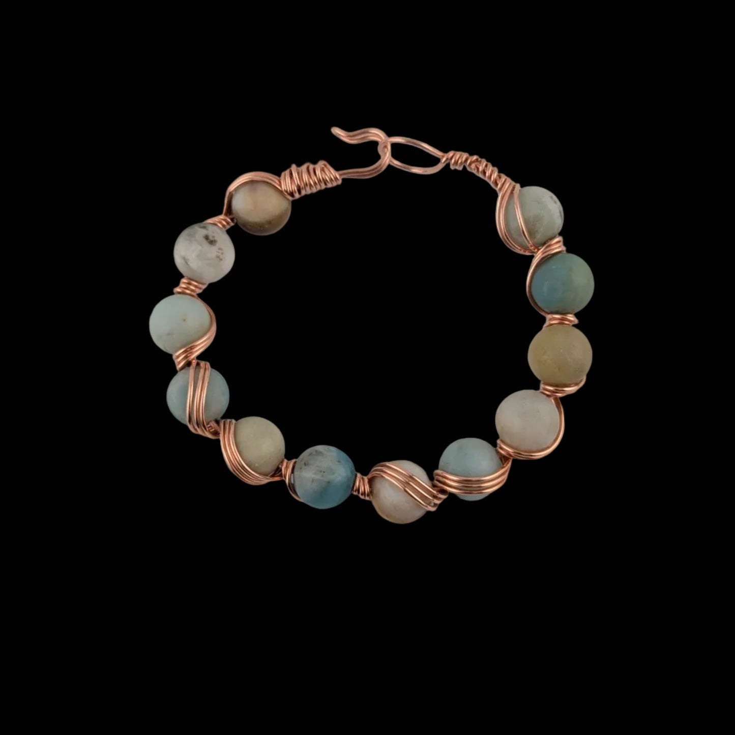 Amazonite Bead - Bare Copper - Twist Bracelet