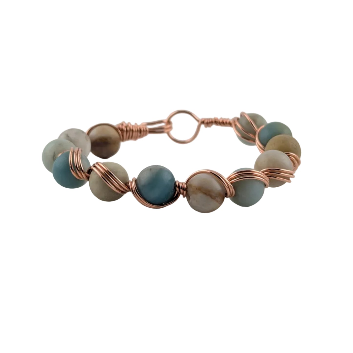 Amazonite Bead - Bare Copper - Twist Bracelet