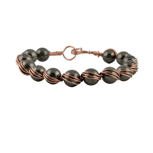 Pyrite Copper Bracelet - Bead Twist