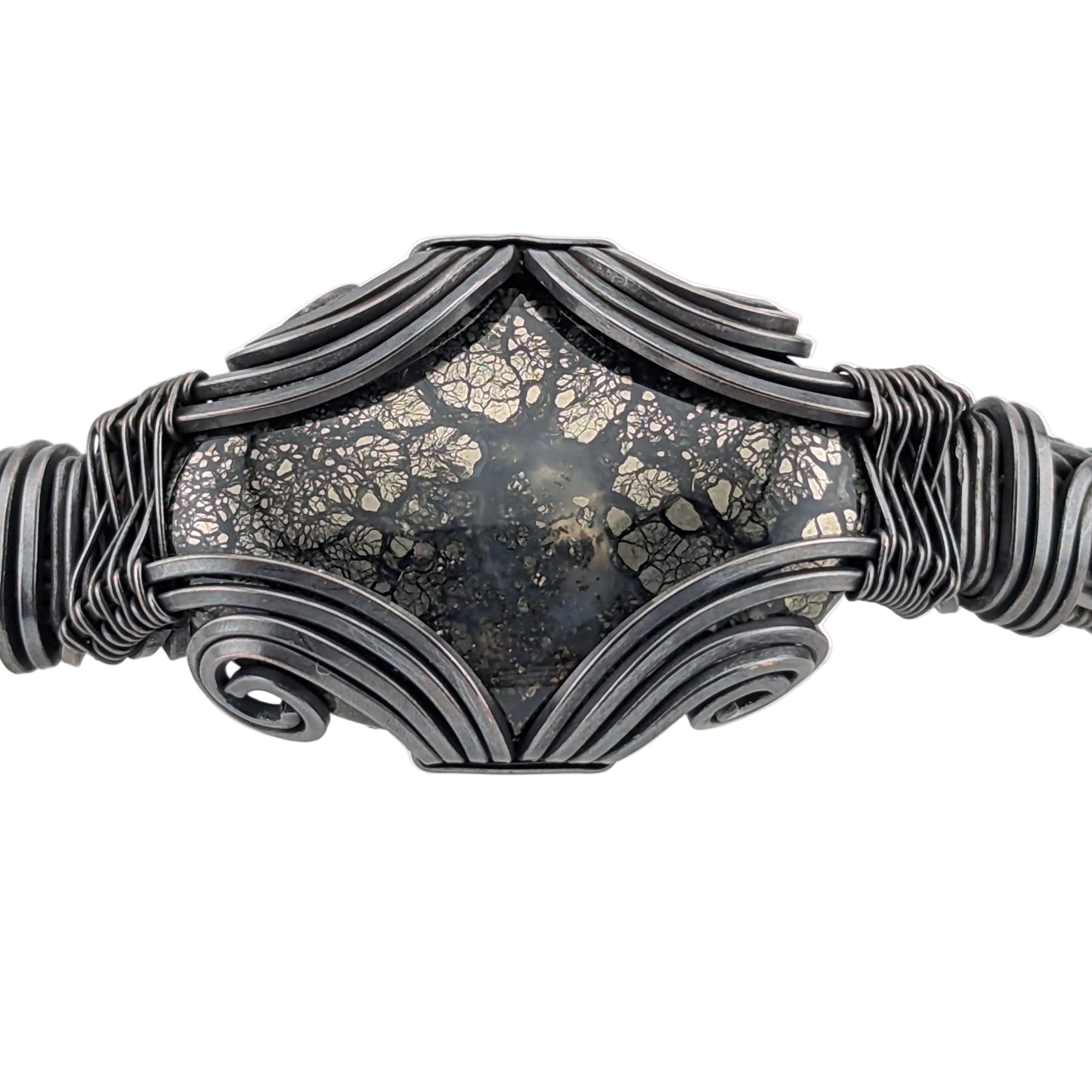 Marcasite - Copper Braided Band - Bangle Bracelet