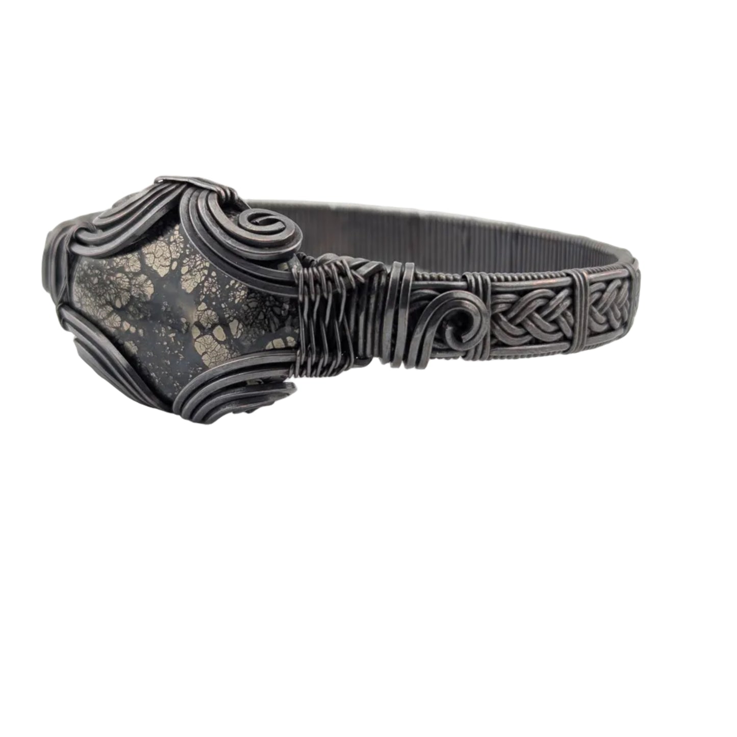 Marcasite - Copper Braided Band - Bangle Bracelet