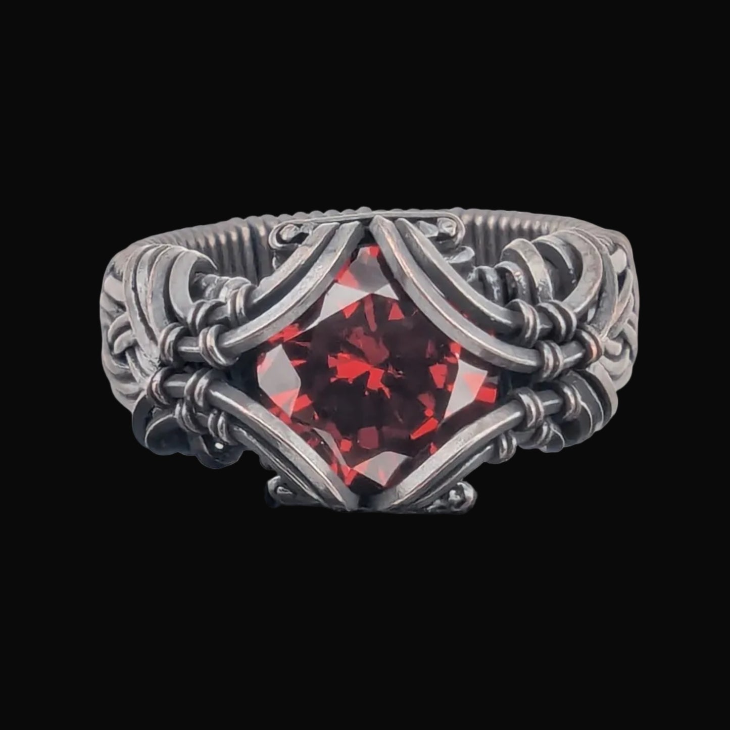 Orange CZ - Copper Brilliant Ring - Size 12 or 10 Available