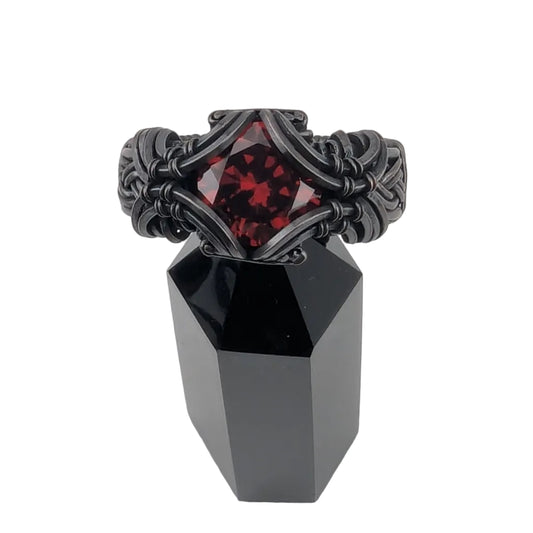 Orange CZ - Copper Brilliant Ring - Size 12 or 10 Available