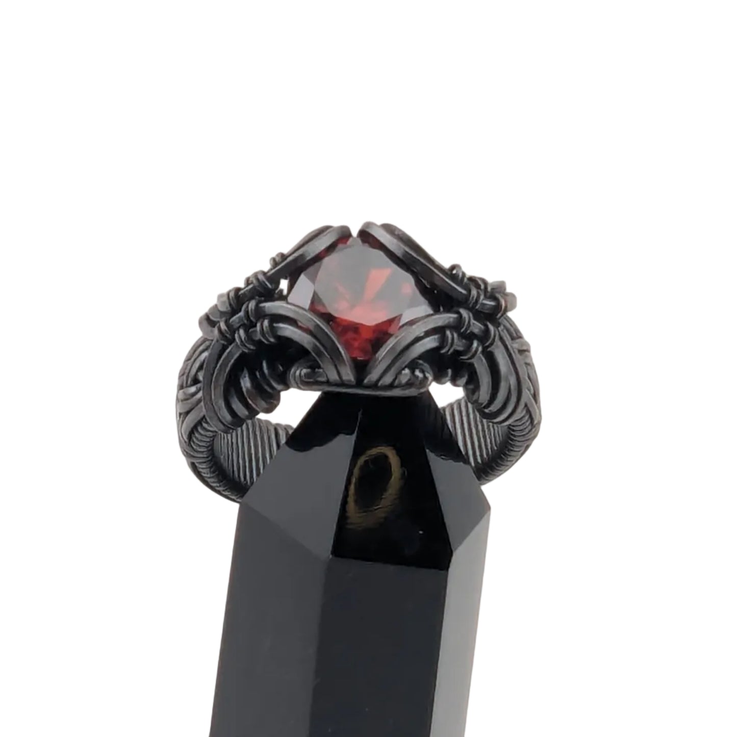 Orange CZ - Copper Brilliant Ring - Size 12 or 10 Available