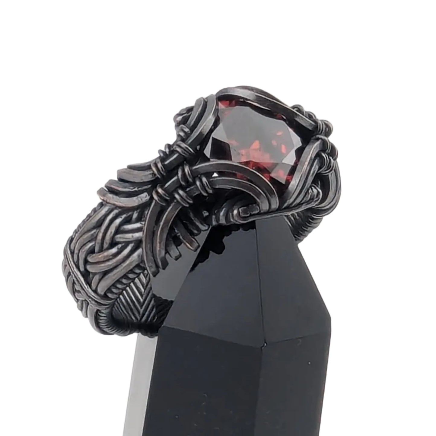 Orange CZ - Copper Brilliant Ring - Size 12 or 10 Available