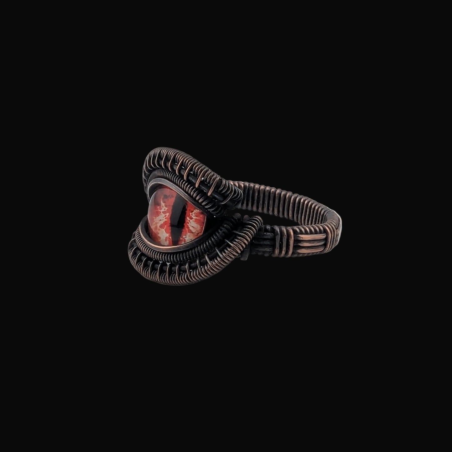 Red Dragon Eye - Magnificent Copper  Ring - Size 10