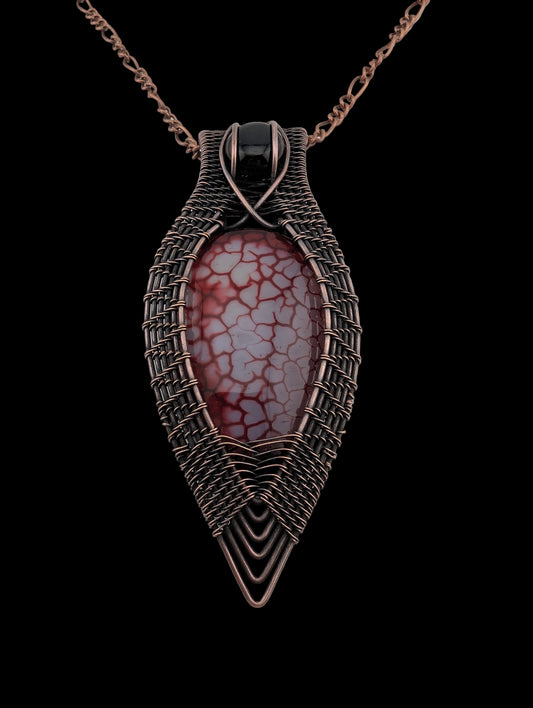 Blood Dragon Vein Agate & Smokey Quartz - "Lifeline"