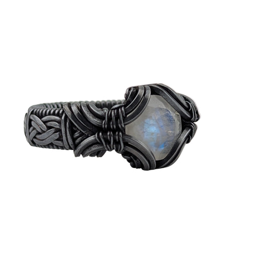 Moonstone Copper Brilliant Ring - Size 9