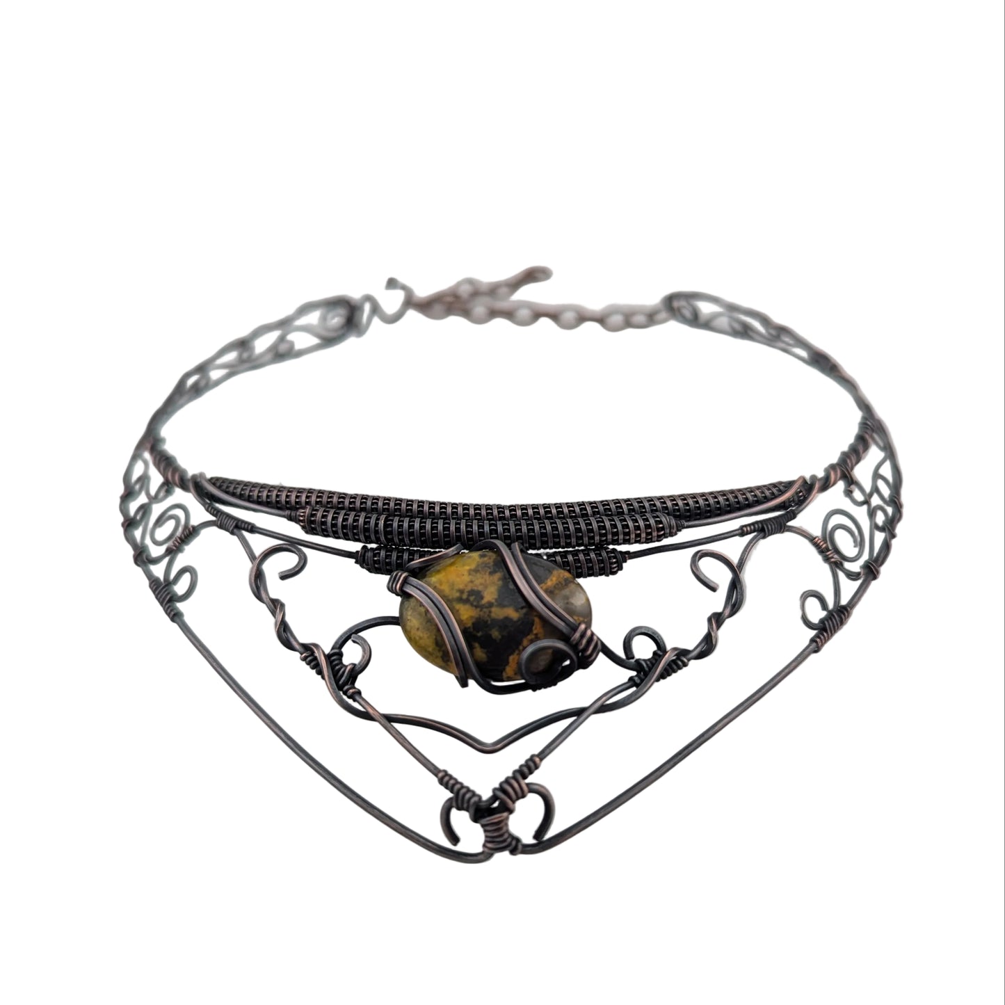 Bumblebee Jasper Copper Collar - "Belle et la Bete"