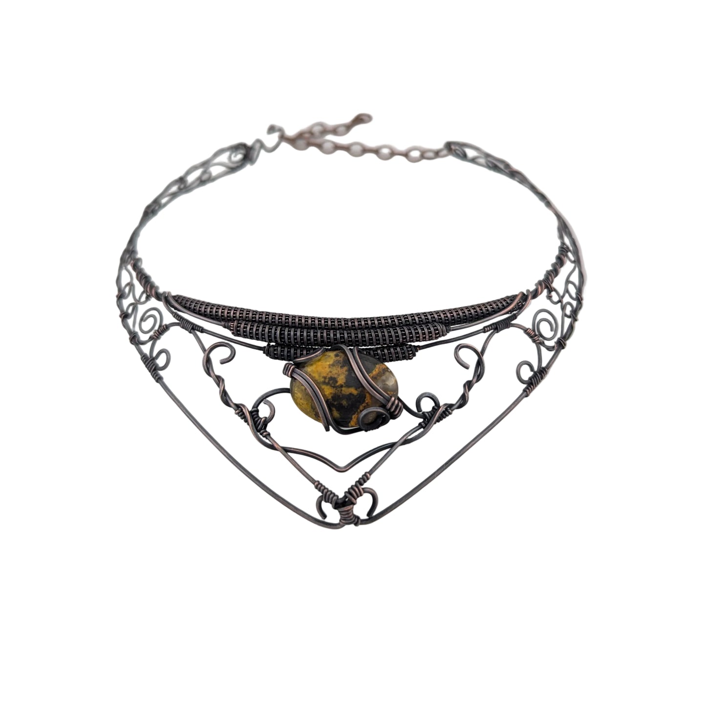 Bumblebee Jasper Copper Collar - "Belle et la Bete"