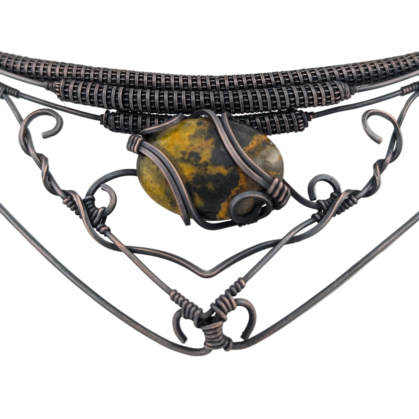 Bumblebee Jasper Copper Collar - "Belle et la Bete"
