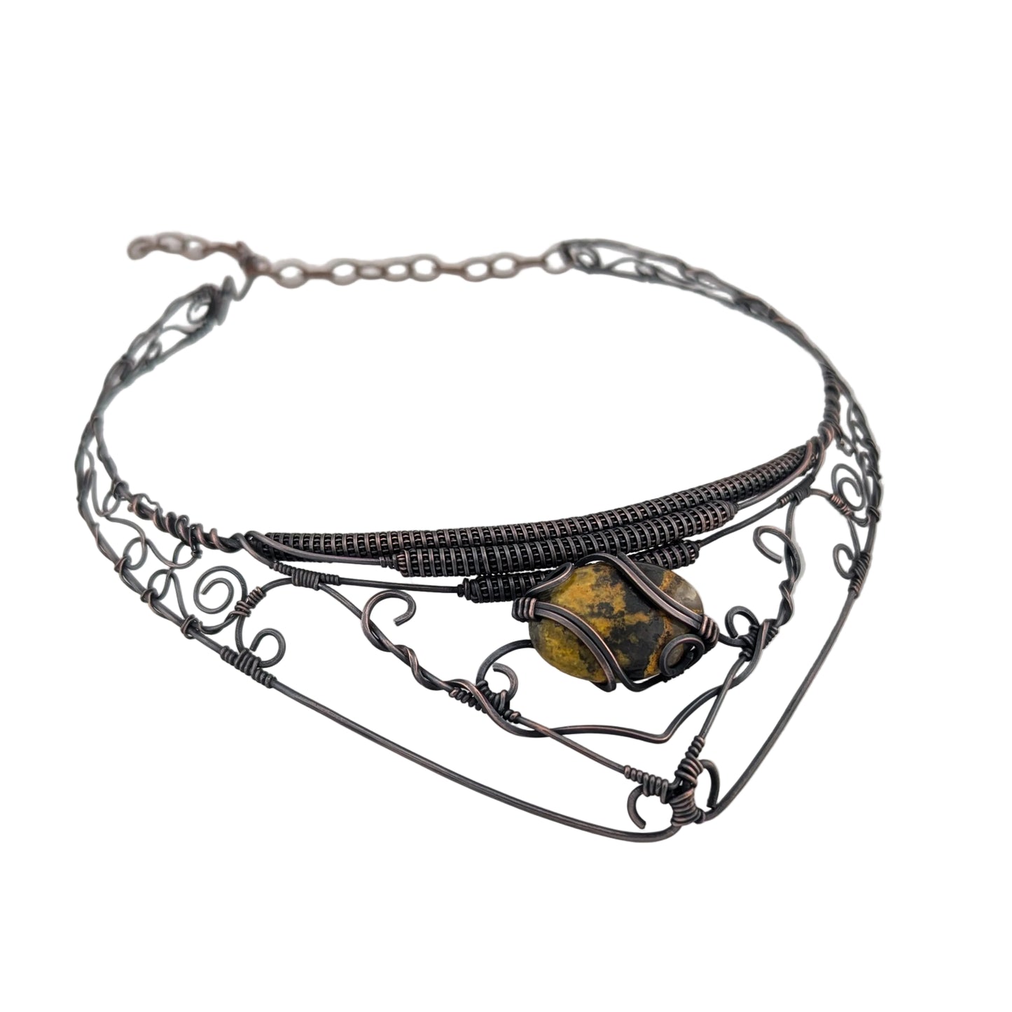 Bumblebee Jasper Copper Collar - "Belle et la Bete"
