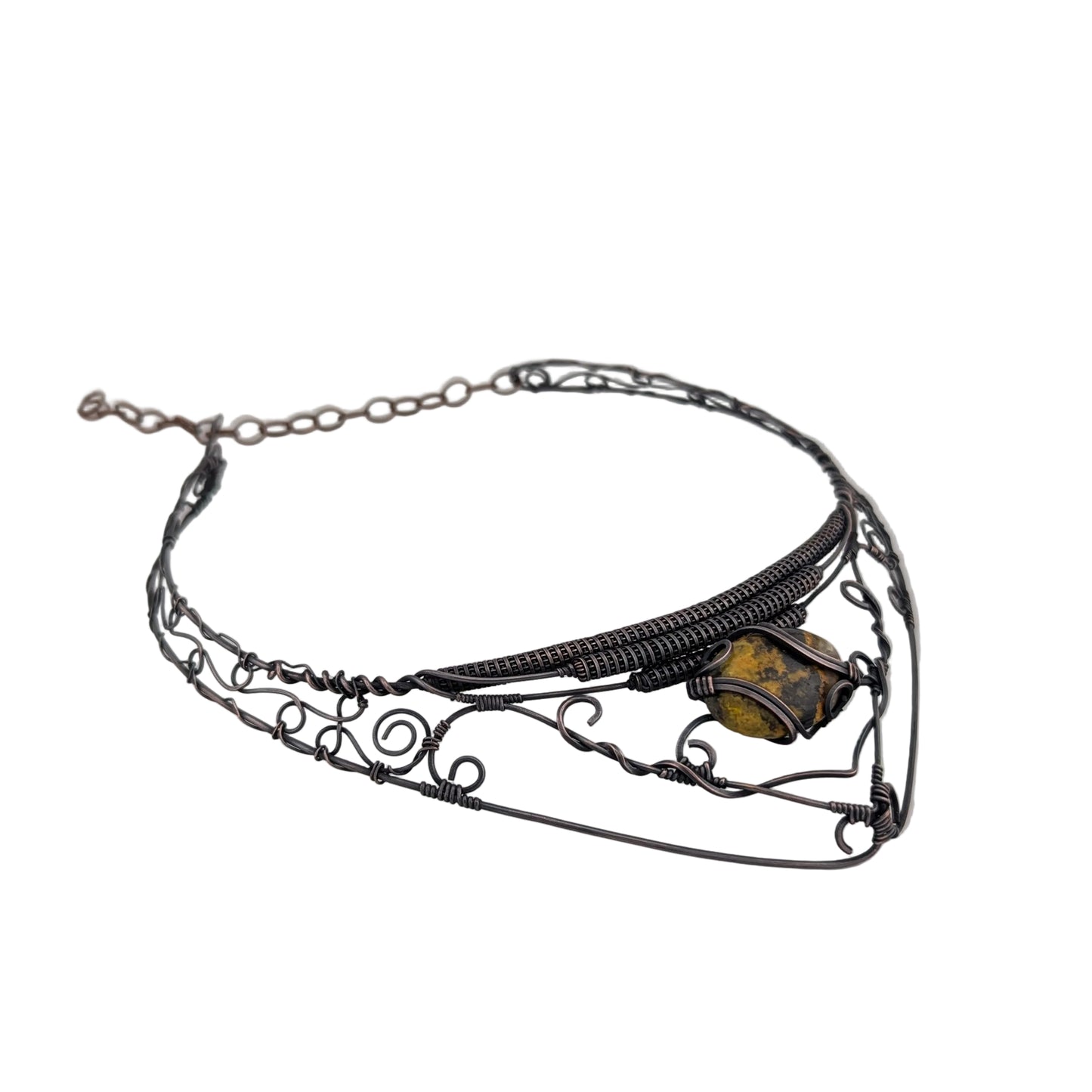 Bumblebee Jasper Copper Collar - "Belle et la Bete"