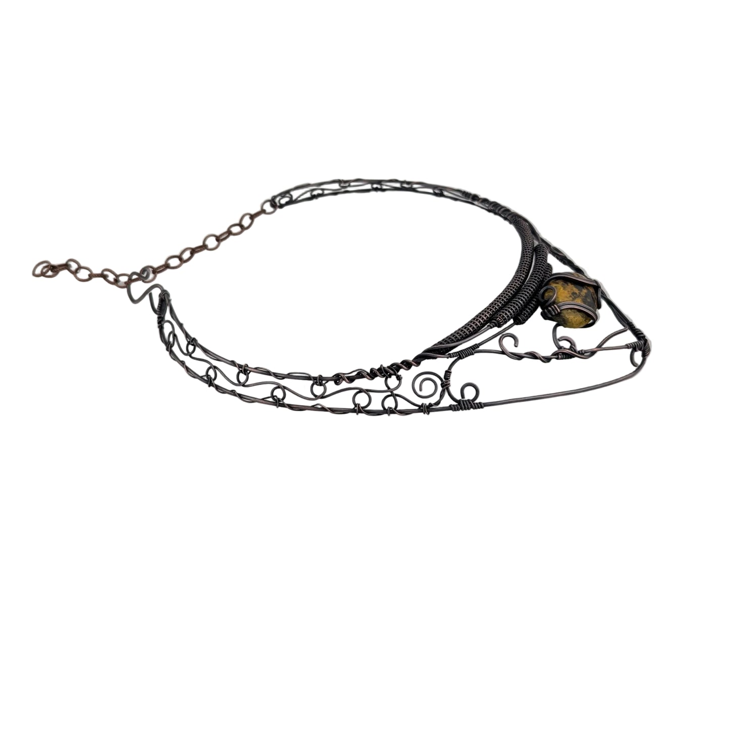 Bumblebee Jasper Copper Collar - "Belle et la Bete"