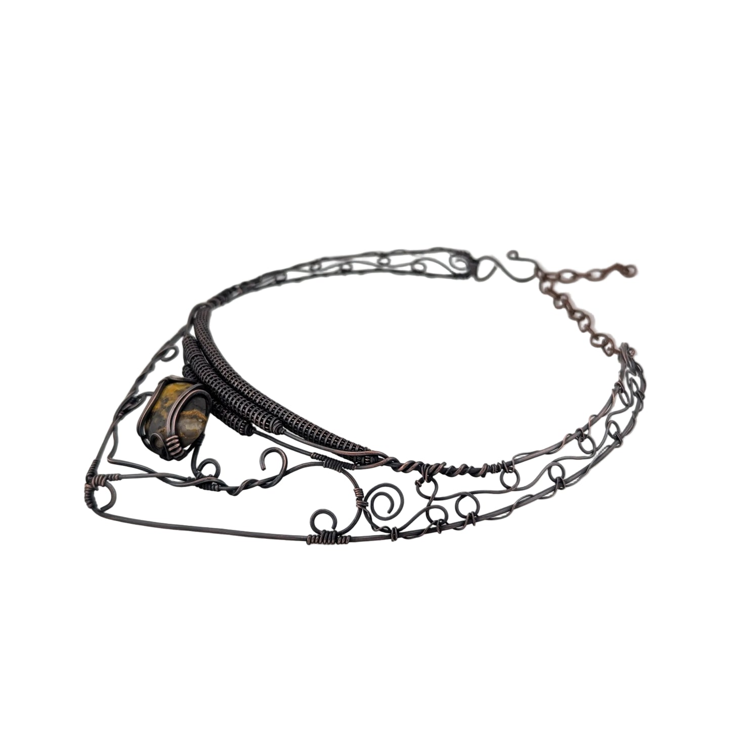 Bumblebee Jasper Copper Collar - "Belle et la Bete"