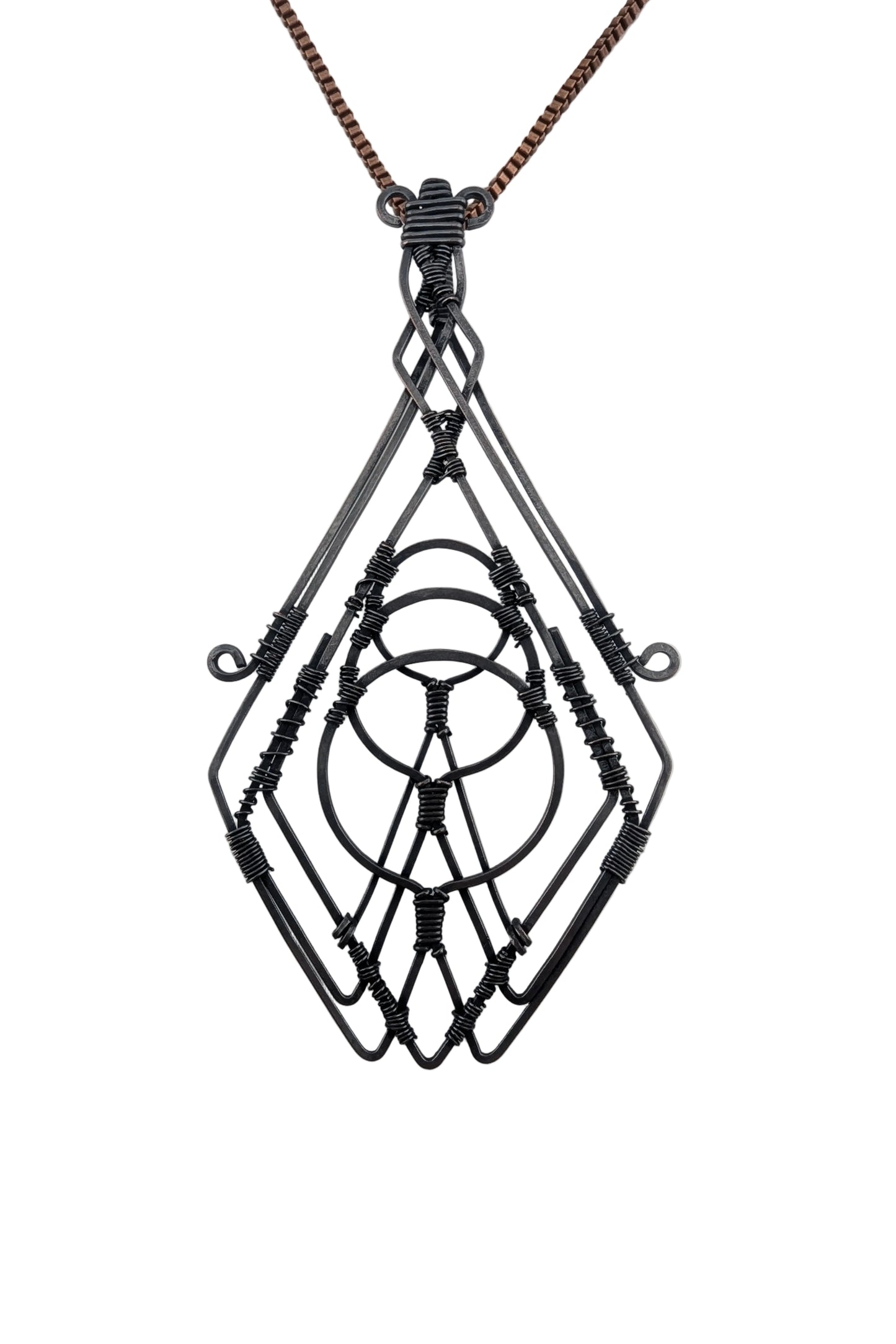 Geometric Copper Pendant - "Galactic Cruiser"