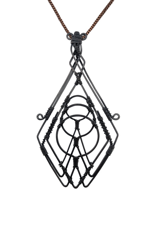 Geometric Copper Pendant - "Galactic Cruiser"