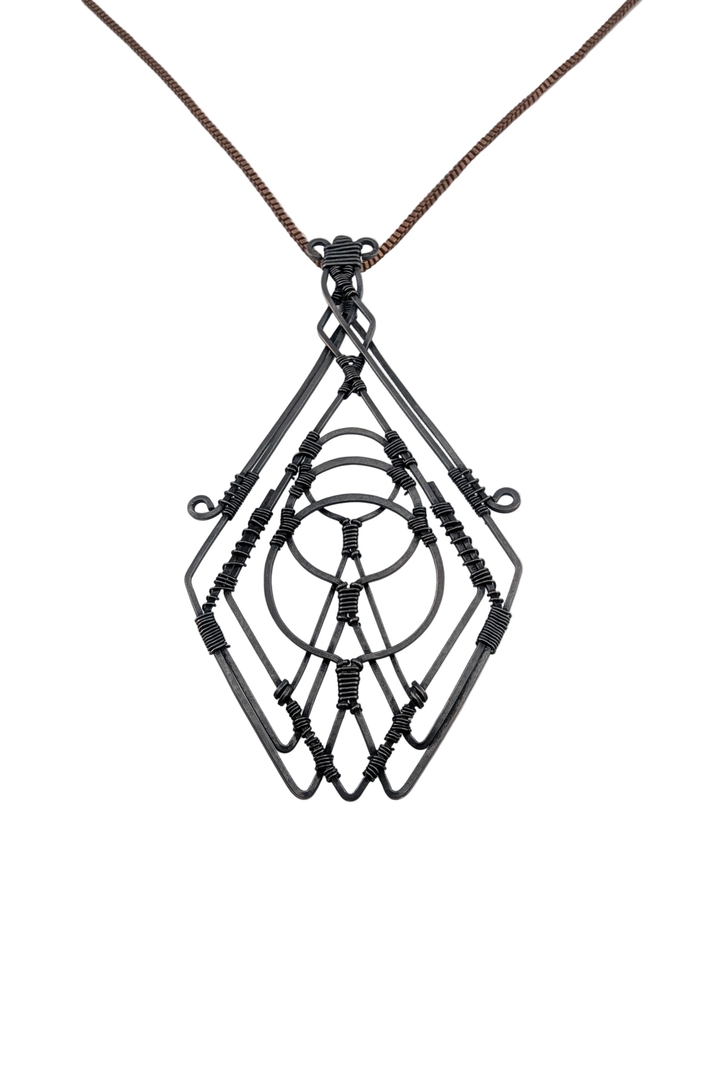 Geometric Copper Pendant - "Galactic Cruiser"