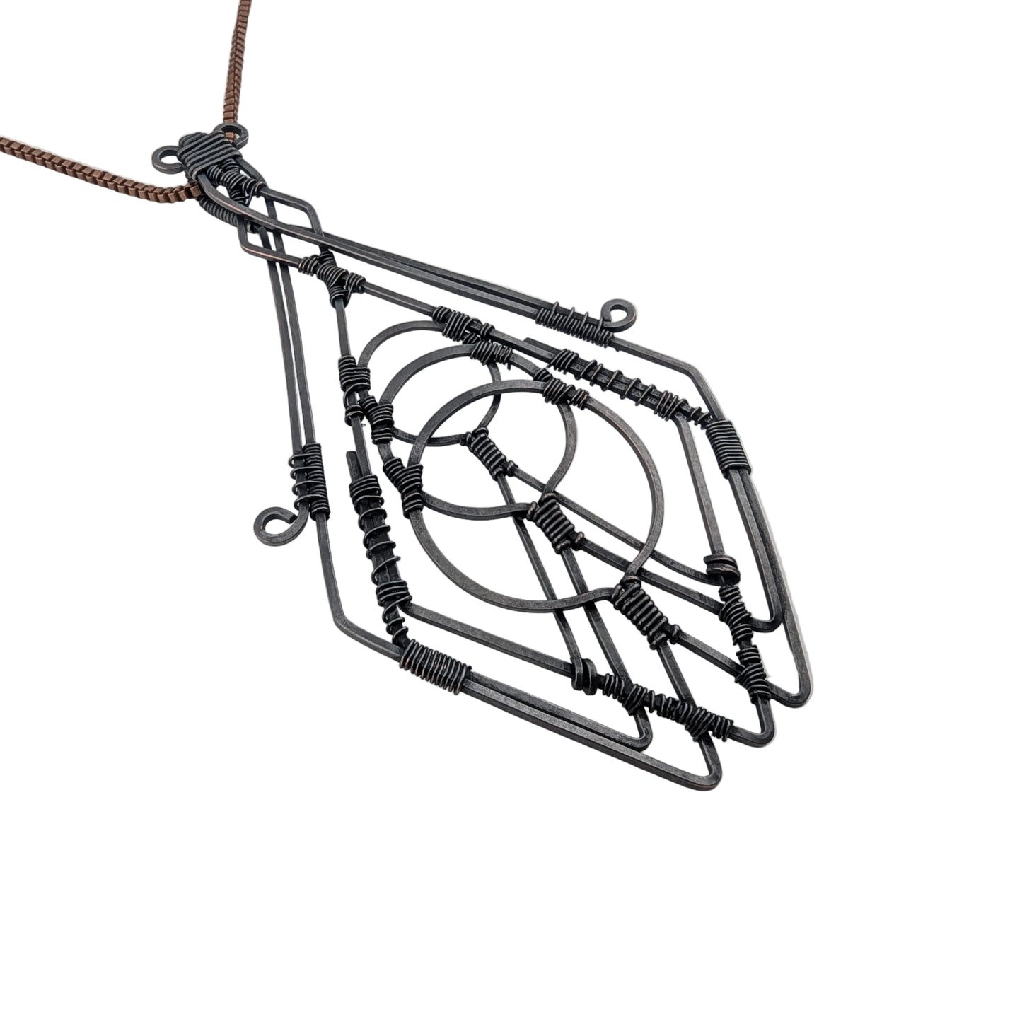 Geometric Copper Pendant - "Galactic Cruiser"