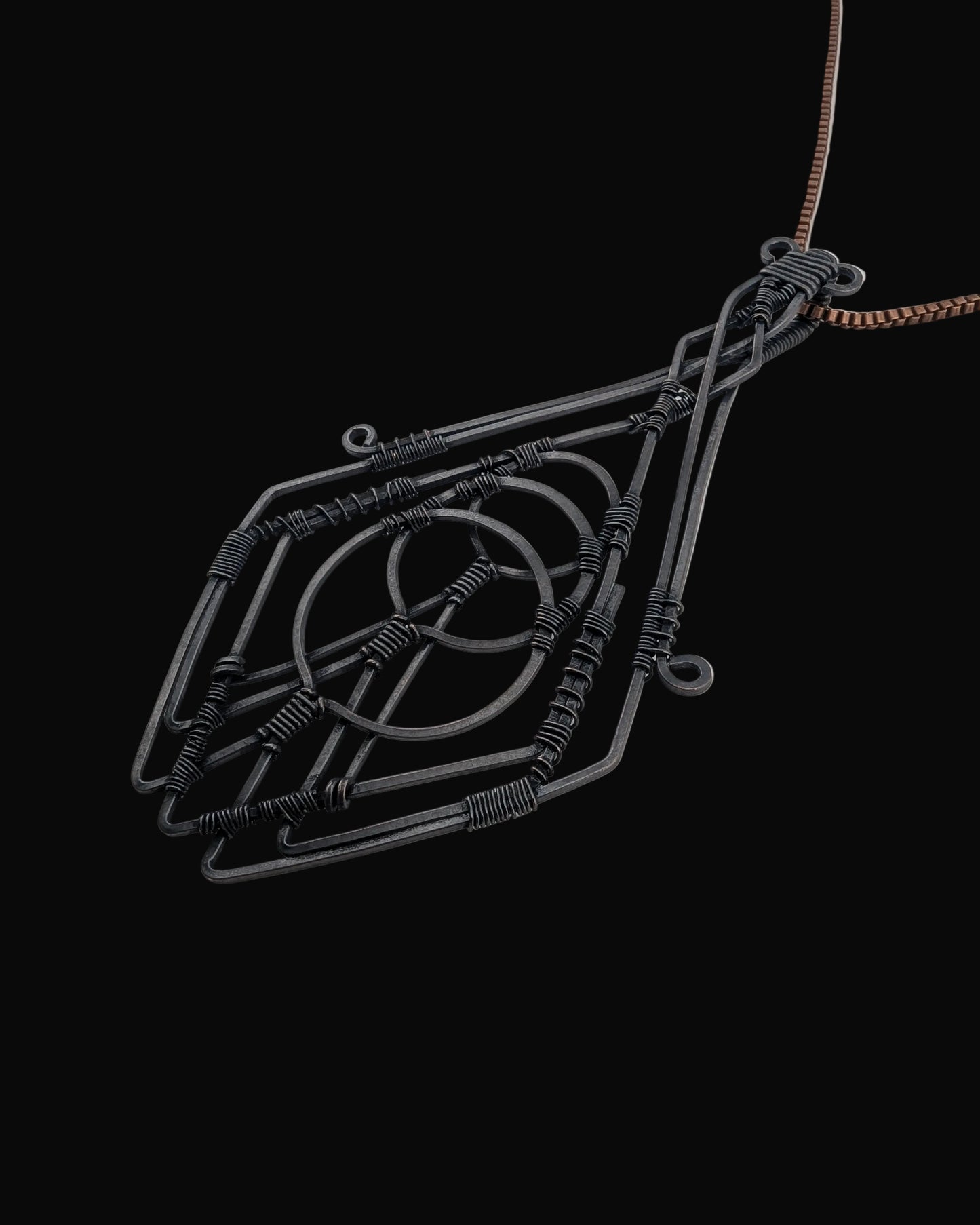 Geometric Copper Pendant - "Galactic Cruiser"