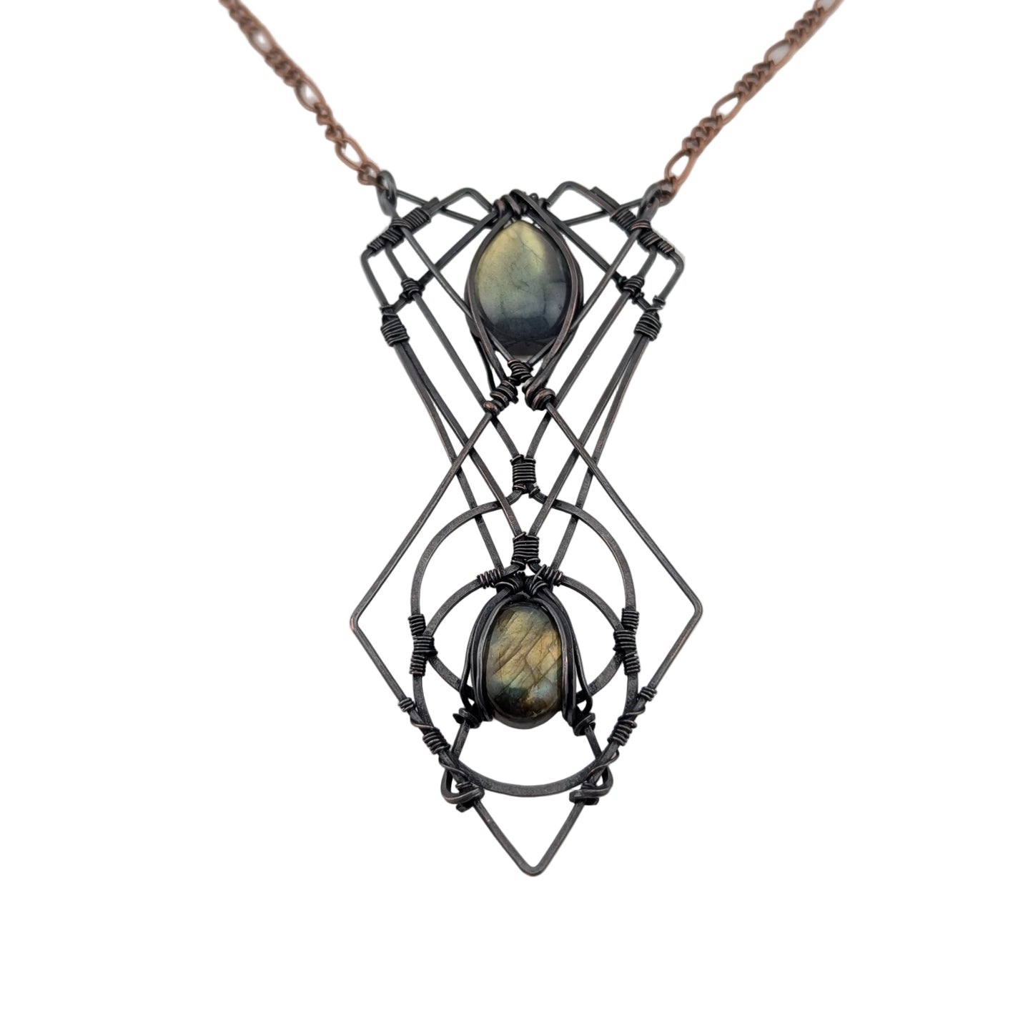 Labradorite Copper Pendant - "Event Horizon"