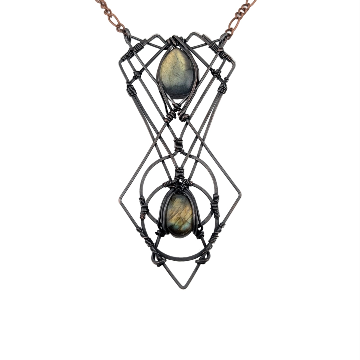 Labradorite Copper Pendant - "Event Horizon"