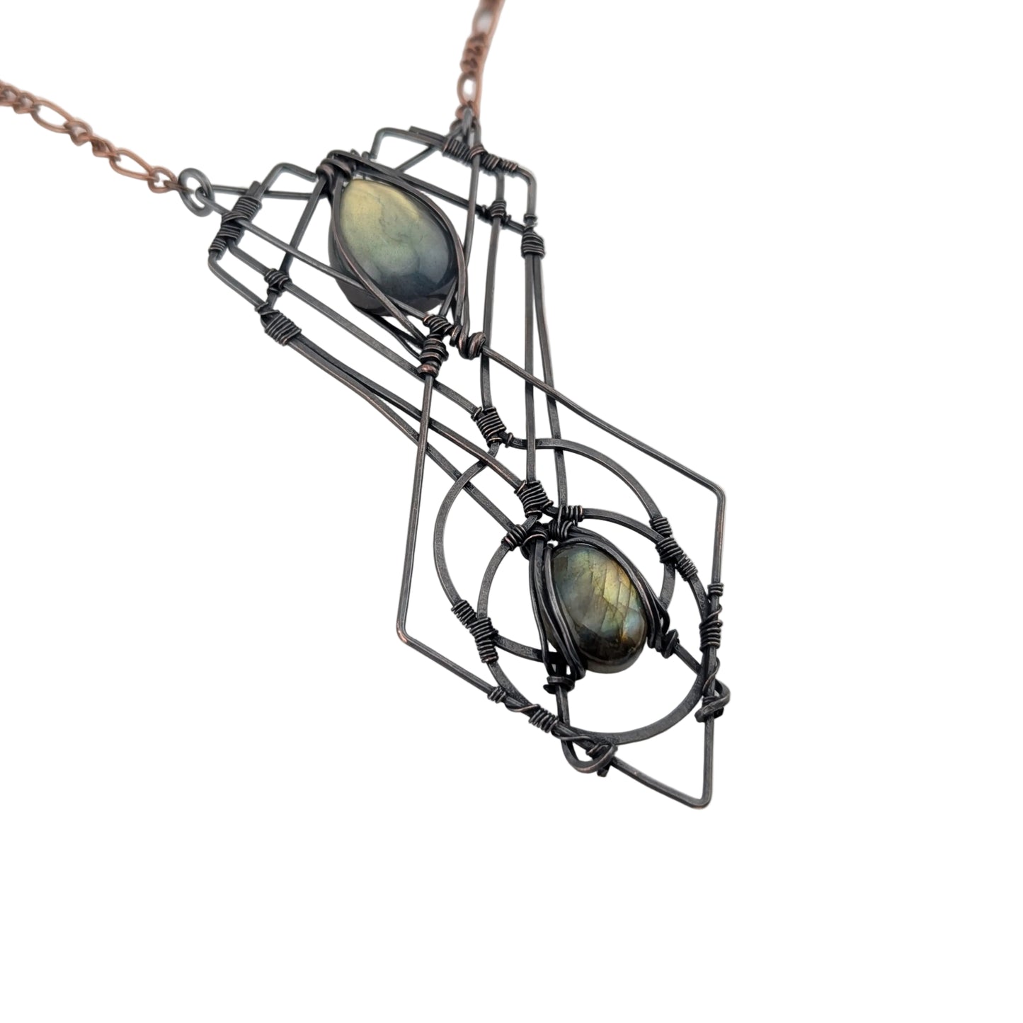 Labradorite Copper Pendant - "Event Horizon"