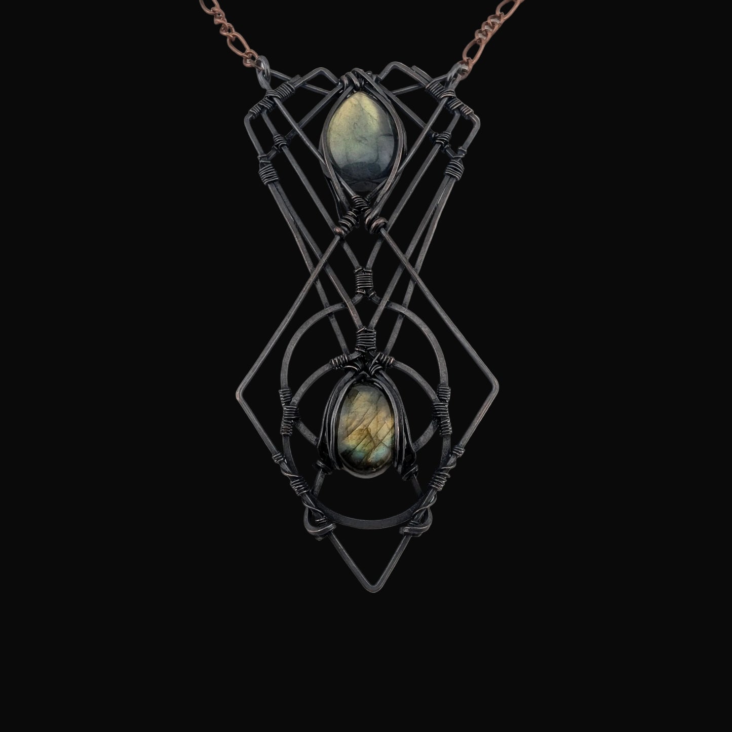 Labradorite Copper Pendant - "Event Horizon"
