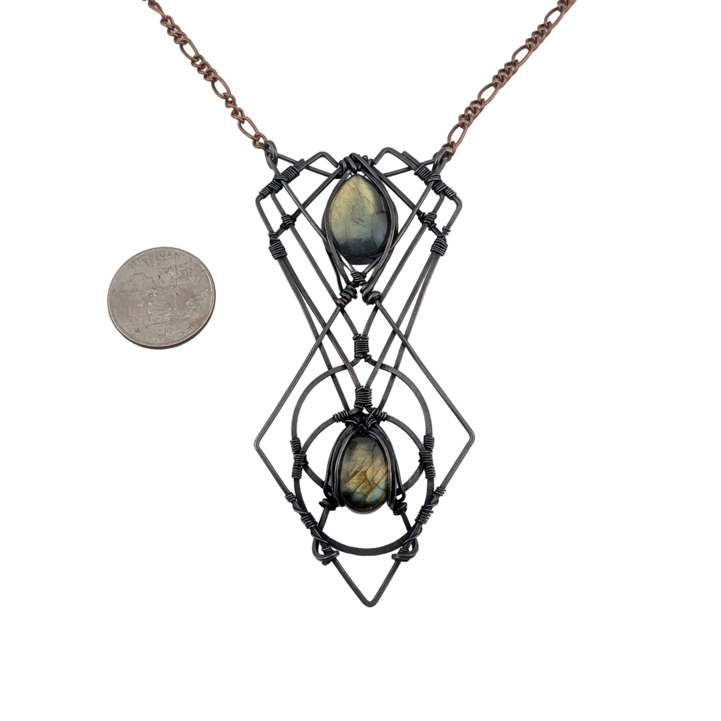 Labradorite Copper Pendant - "Event Horizon"