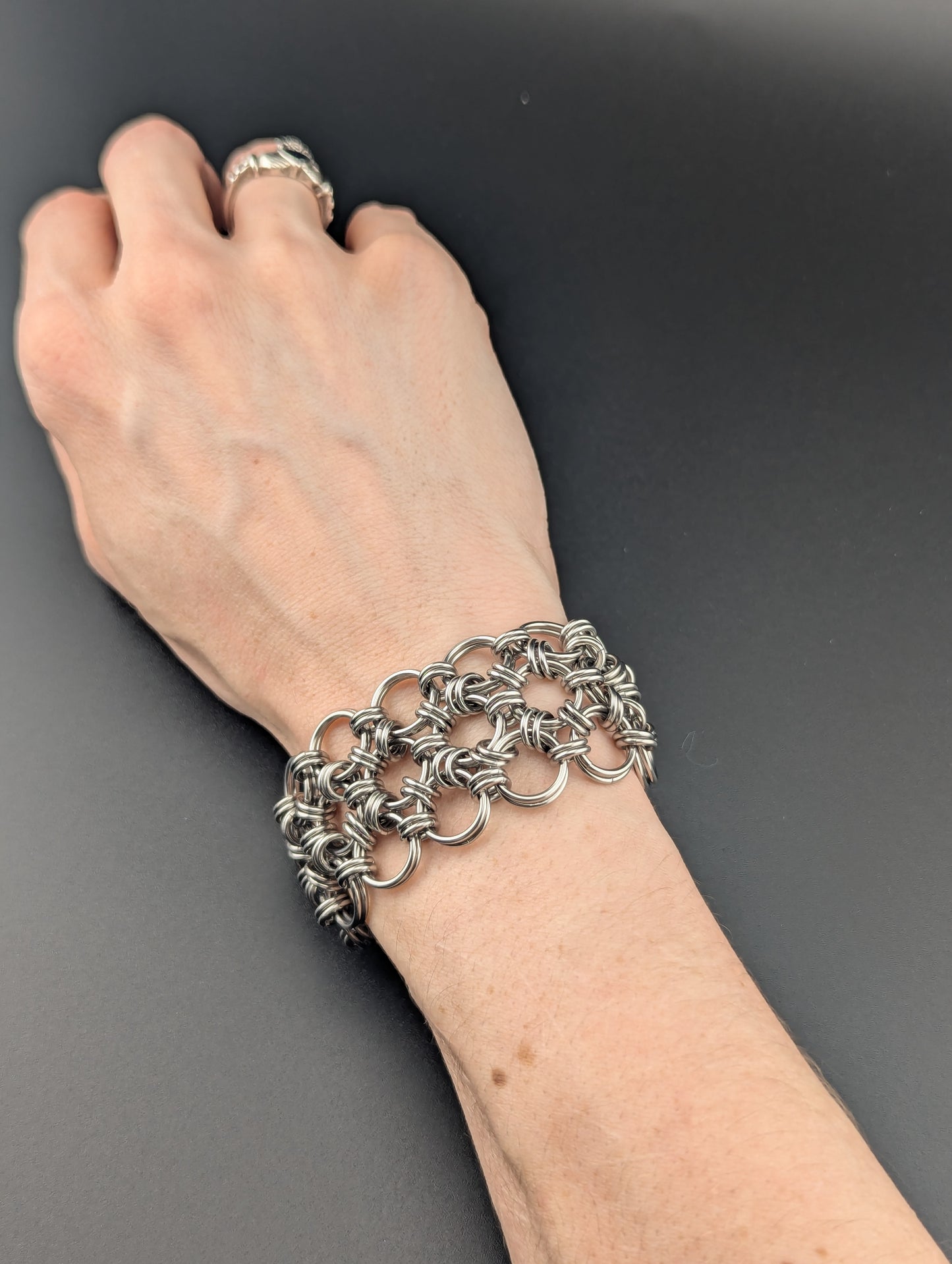 Stainless Steel Chainmail Hana Gusari Bracelet